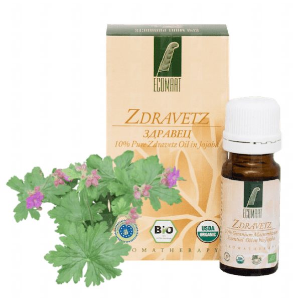 Organic Zdravetz essential oil 10ml (Geranium Macrorrhizum) Ecomaat